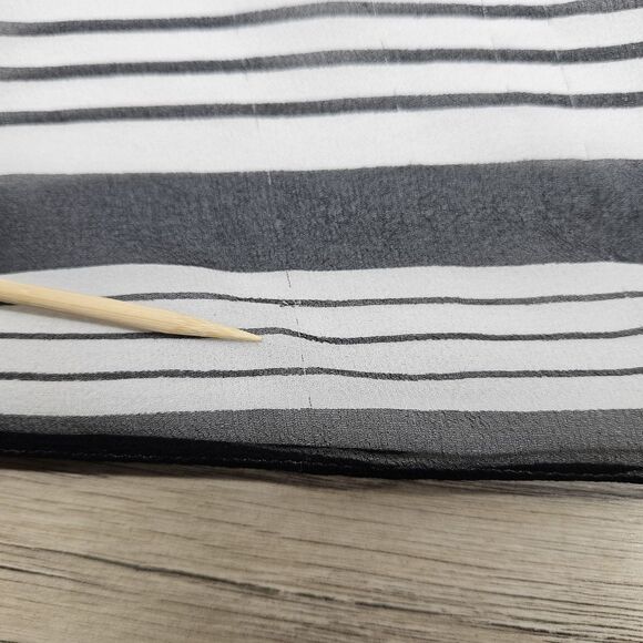 Zimmernann Anthropologie Womens Pants L Black Stripe Wide Leg Pull on Sheer Silk - Picture 8 of 14